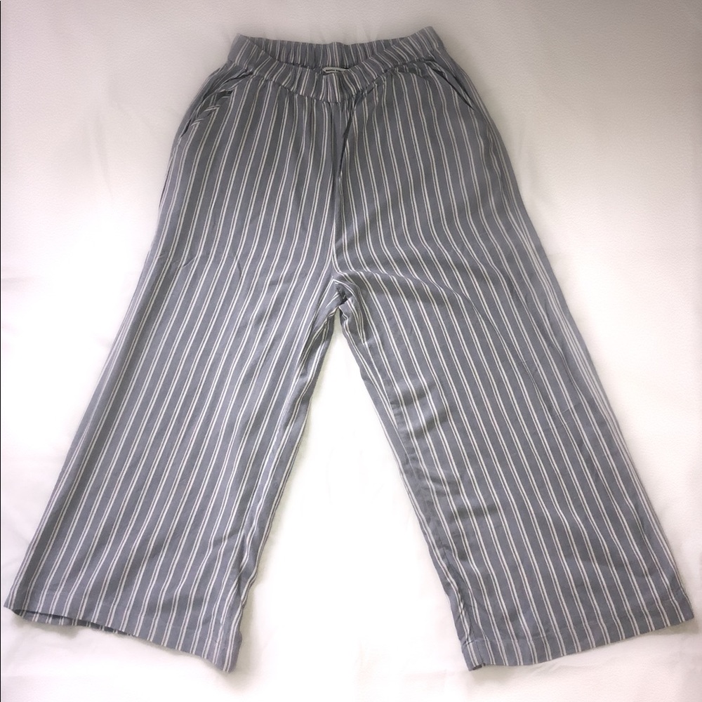 Light Blue and White Stripe Bohemian Flow Pant